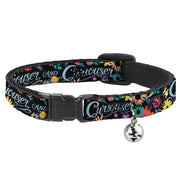 Cat Collar Breakaway - CURIOUSER AND CURIOUSER Flowers of Wonderland Collage Breakaway Cat Collars Disney   