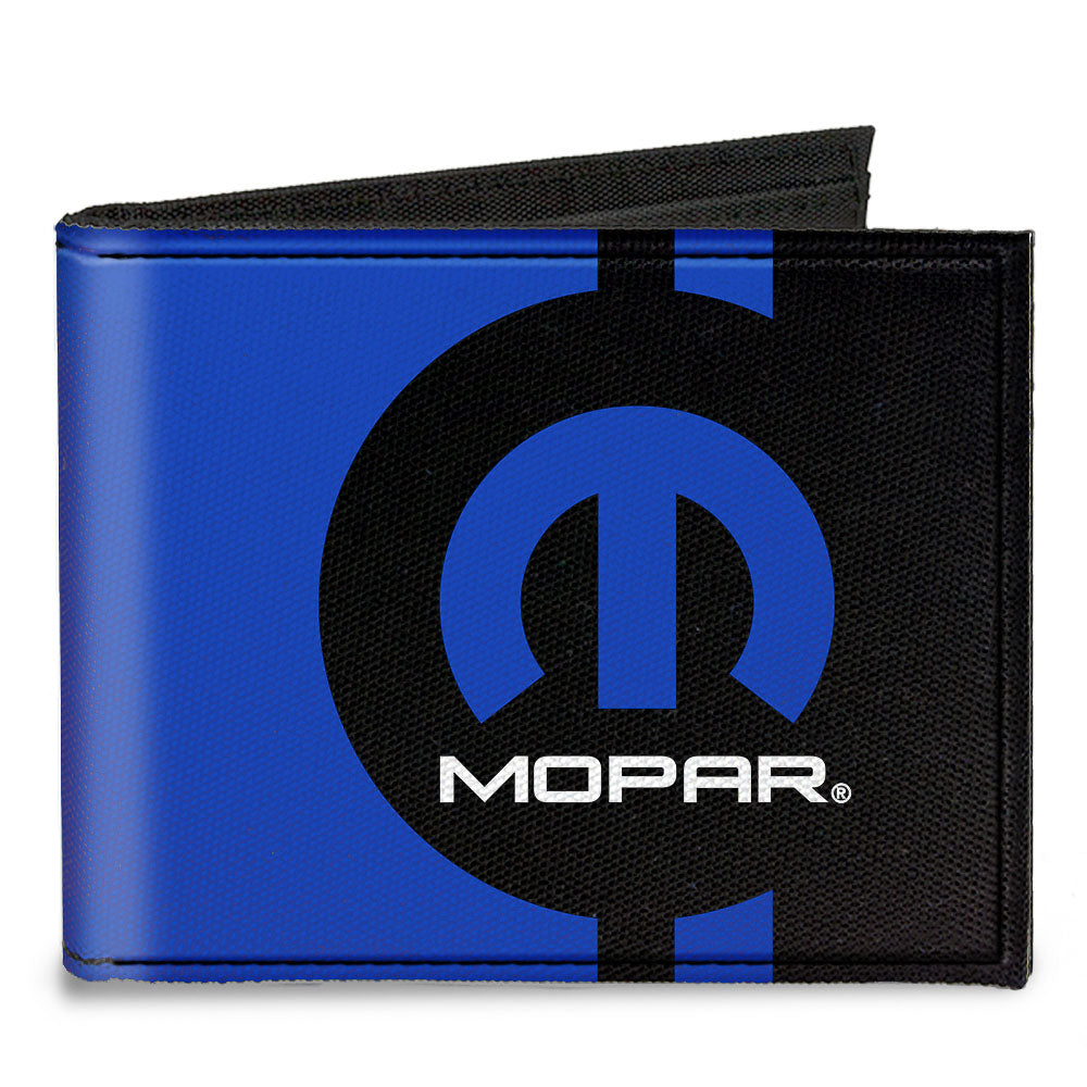 Canvas Bi-Fold Wallet - MOPAR Logo Stripe2 Black Blue – Buckle-Down