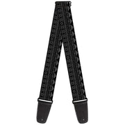 Guitar Strap - Aztec1 Gray Black Guitar Straps Buckle-Down   