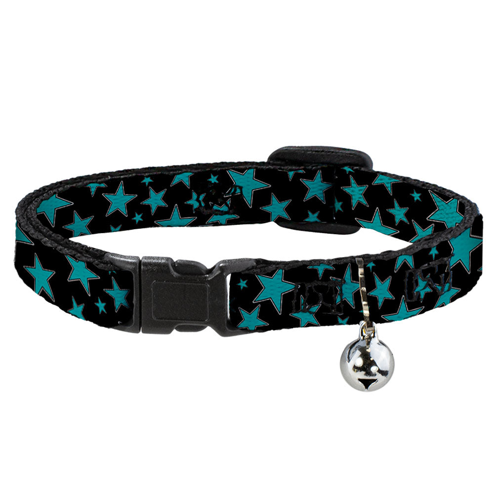 Cat Collar Breakaway - Stars Multi Stars Black Turquoise Breakaway Cat Collars Buckle-Down   