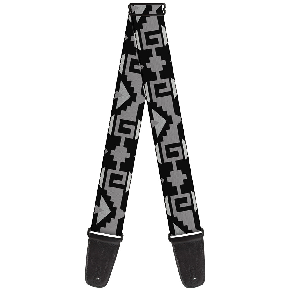 Guitar Strap - Navajo2 Black Gray Guitar Straps Buckle-Down   