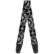 Guitar Strap - Navajo2 Black Gray Guitar Straps Buckle-Down   