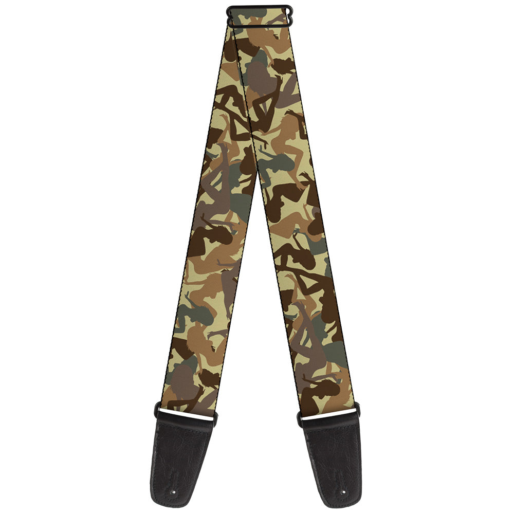 Guitar Strap - Mud Flap Girls Camo Browns Guitar Straps Buckle-Down   