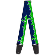 Guitar Strap - Seattle Skyline Navy Bright Green Guitar Straps Buckle-Down   