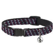 Cat Collar Breakaway - Anchor3 Flip Navy Red Cream Breakaway Cat Collars Buckle-Down   