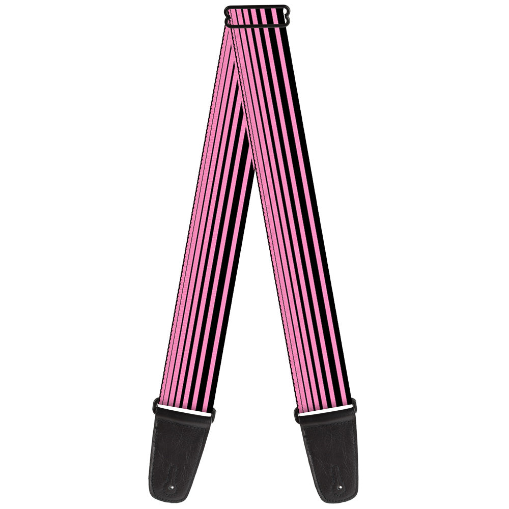 Guitar Strap - Stripe Transition Black Pink Guitar Straps Buckle-Down   