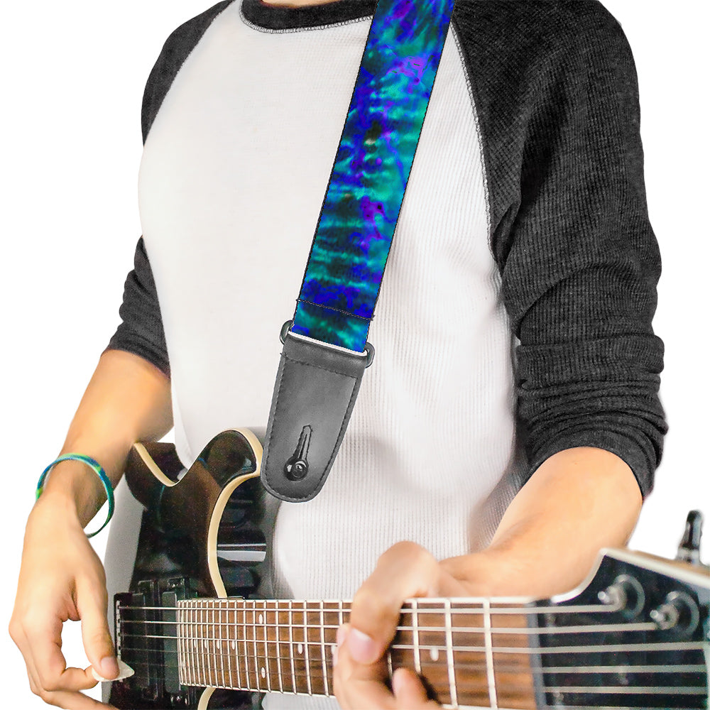 Guitar Strap - Tie Dye Green Blue Purple Guitar Straps Buckle-Down   