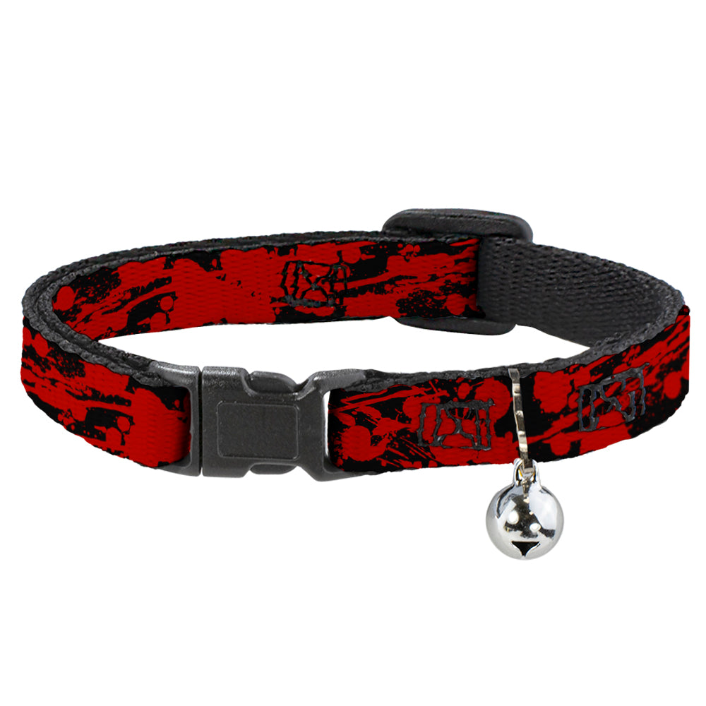 Cat Collar Breakaway - Splatter Black Red Breakaway Cat Collars Buckle-Down   